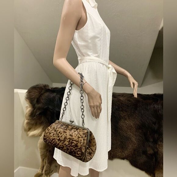 Handmade Real Hair On Calf-hide "Tulip" Kisslock Shoulder Bag & 2 Strap Styles - Picture 4 of 13